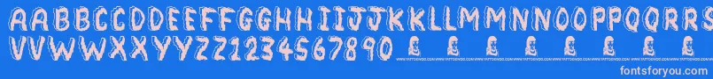 Bedrock Font – Pink Fonts on Blue Background