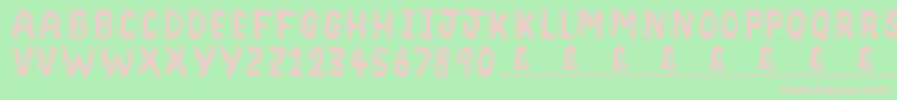 Bedrock-Schriftart – Rosa Schriften auf grünem Hintergrund