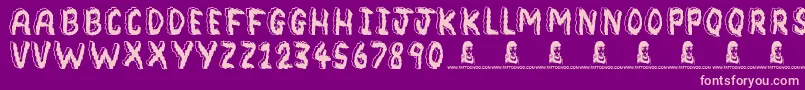 Bedrock Font – Pink Fonts on Purple Background