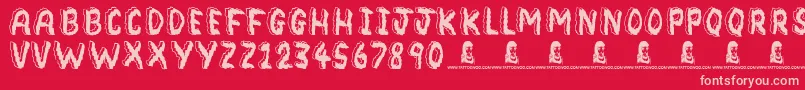 Bedrock Font – Pink Fonts on Red Background