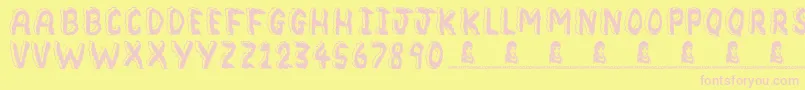 Bedrock Font – Pink Fonts on Yellow Background