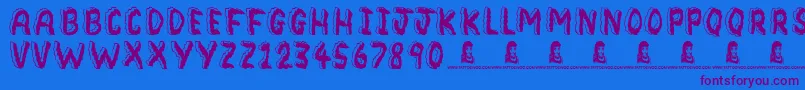 Bedrock Font – Purple Fonts on Blue Background