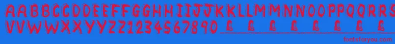 Bedrock-fontti – punaiset fontit sinisellä taustalla
