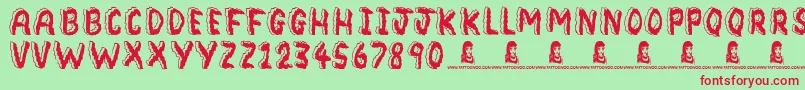 Bedrock Font – Red Fonts on Green Background