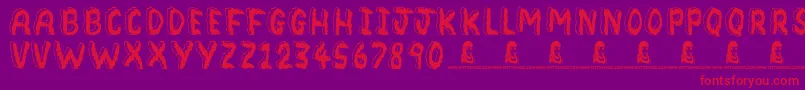 Bedrock Font – Red Fonts on Purple Background