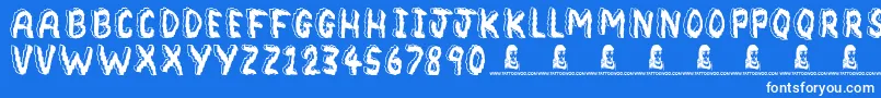 Bedrock Font – White Fonts on Blue Background