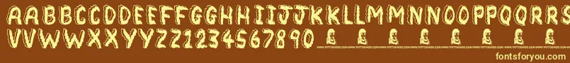 Bedrock Font – Yellow Fonts on Brown Background