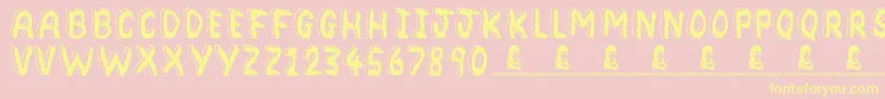 Bedrock Font – Yellow Fonts on Pink Background