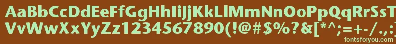 ItcStoneSansLtBold-fontti – vihreät fontit ruskealla taustalla