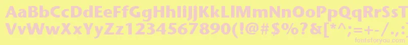 ItcStoneSansLtBold-fontti – vaaleanpunaiset fontit keltaisella taustalla