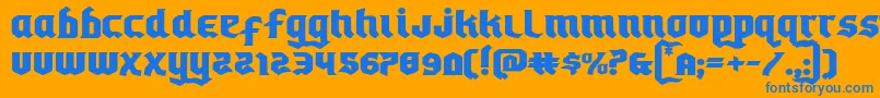 フォントEmpirecrownexpand – オレンジの背景に青い文字