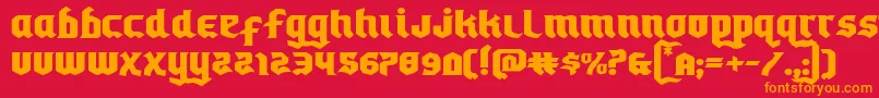 フォントEmpirecrownexpand – 赤い背景にオレンジの文字