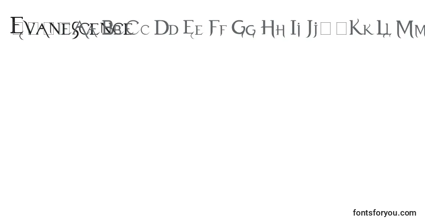 Schriftart Evanescence – Alphabet, Zahlen, spezielle Symbole