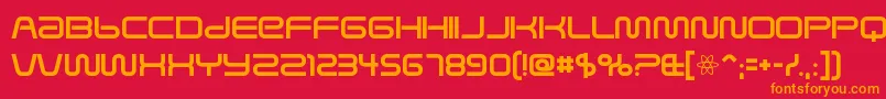 KbZero Font – Orange Fonts on Red Background