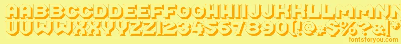Midrobaschatten Font – Orange Fonts on Yellow Background