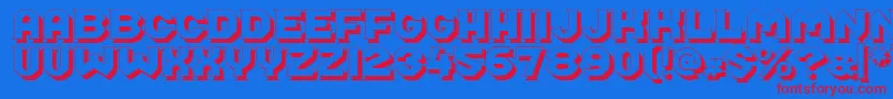 Midrobaschatten Font – Red Fonts on Blue Background