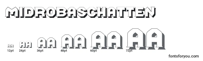 Размеры шрифта Midrobaschatten
