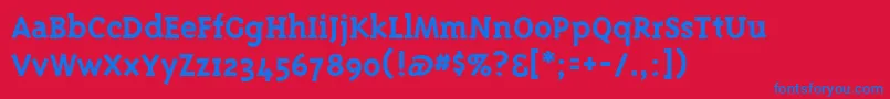 Triplexserifbold Font – Blue Fonts on Red Background