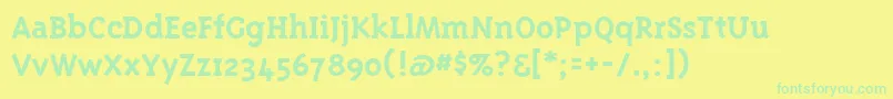Шрифт Triplexserifbold – зелёные шрифты на жёлтом фоне