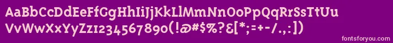 Triplexserifbold-Schriftart – Rosa Schriften auf violettem Hintergrund