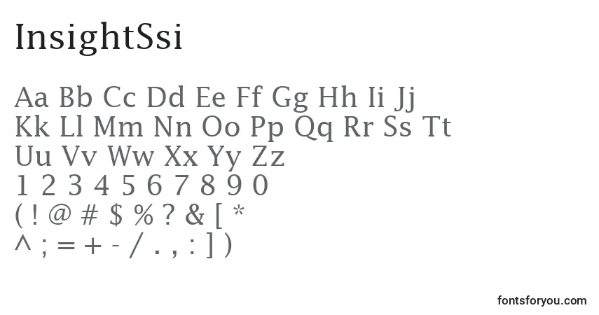 Fuente InsightSsi - alfabeto, números, caracteres especiales