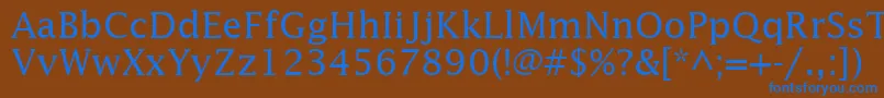 フォントInsightSsi – 茶色の背景に青い文字