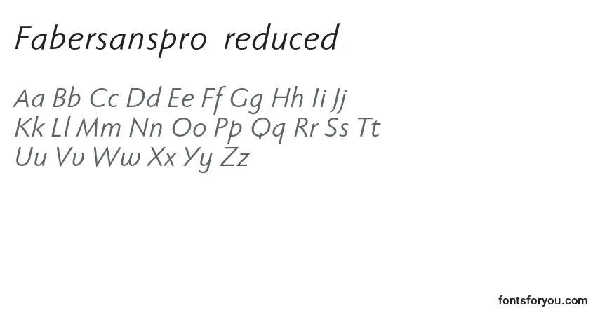 Fabersanspro56reduced-fontti – aakkoset, numerot, erikoismerkit