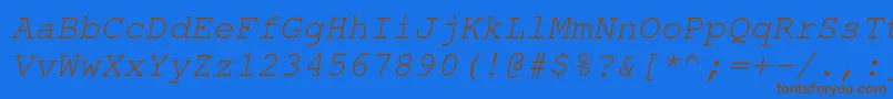 Подробнее о шрифте NimbusmonoOblique Шрифт NimbusmonoOblique – коричневые шрифты на синем фоне