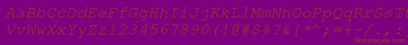 Шрифт NimbusmonoOblique – коричневые шрифты на фиолетовом фоне