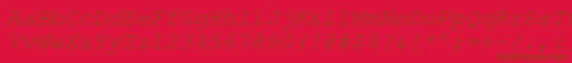 NimbusmonoOblique Font – Brown Fonts on Red Background