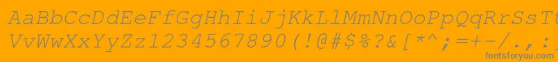 NimbusmonoOblique Font – Gray Fonts on Orange Background