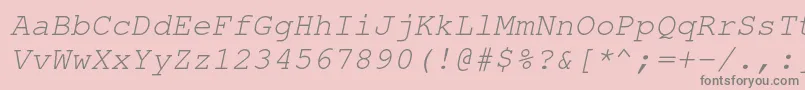 フォントNimbusmonoOblique – ピンクの背景に灰色の文字