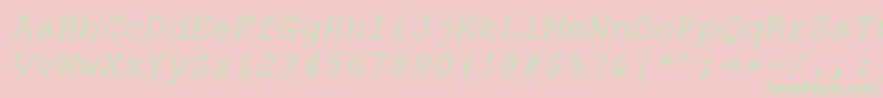 Шрифт NimbusmonoOblique – зелёные шрифты на розовом фоне