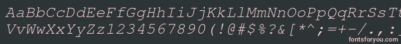 Шрифт NimbusmonoOblique – розовые шрифты на чёрном фоне