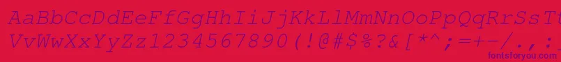 NimbusmonoOblique Font – Purple Fonts on Red Background