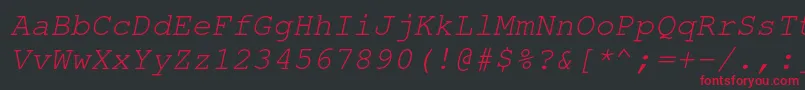 NimbusmonoOblique Font – Red Fonts on Black Background