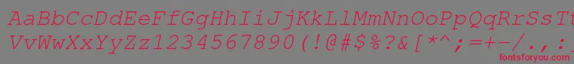 NimbusmonoOblique Font – Red Fonts on Gray Background