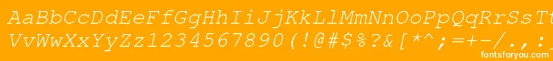 NimbusmonoOblique Font – White Fonts on Orange Background