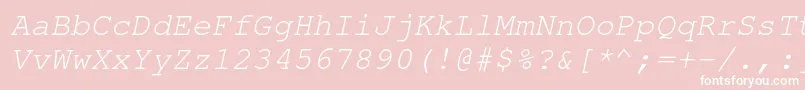 NimbusmonoOblique Font – White Fonts on Pink Background