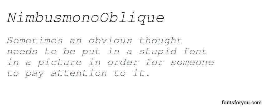 Review of the NimbusmonoOblique Font