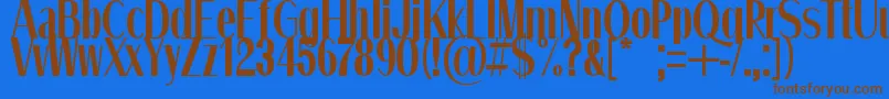QuietStreets Font – Brown Fonts on Blue Background