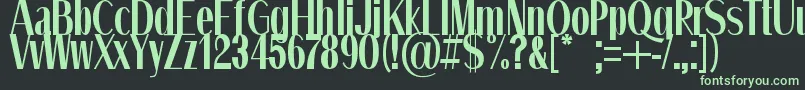 QuietStreets Font – Green Fonts on Black Background