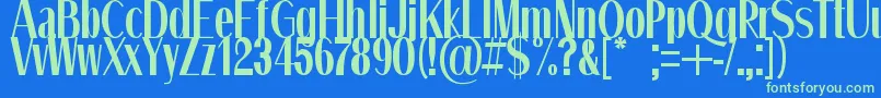 QuietStreets Font – Green Fonts on Blue Background