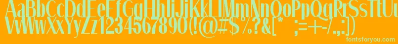 QuietStreets Font – Green Fonts on Orange Background