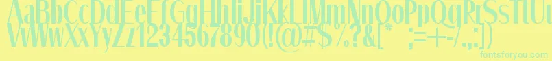 Czcionka QuietStreets – zielone czcionki na żółtym tle
