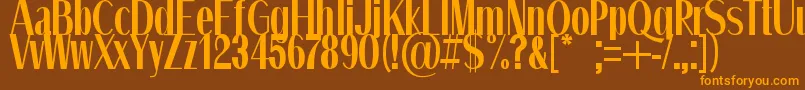 QuietStreets Font – Orange Fonts on Brown Background