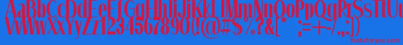 QuietStreets Font – Red Fonts on Blue Background