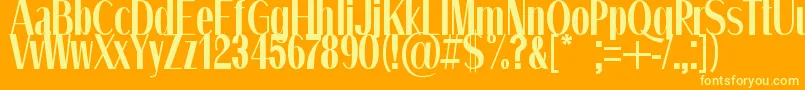 QuietStreets Font – Yellow Fonts on Orange Background