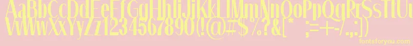 QuietStreets Font – Yellow Fonts on Pink Background