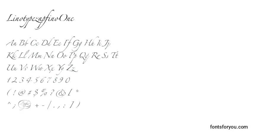 Czcionka LinotypezapfinoOne – alfabet, cyfry, specjalne znaki